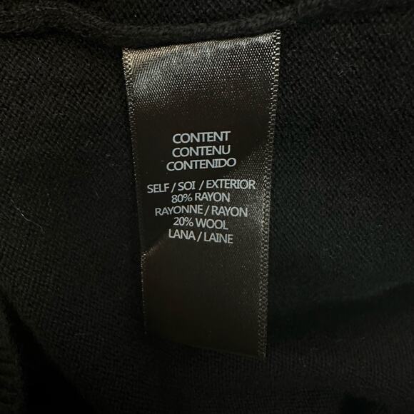 NEW WAYF Turtleneck Knit Sweater Dress Mini Length Balloon Sleeve Black Medium - Picture 7 of 7